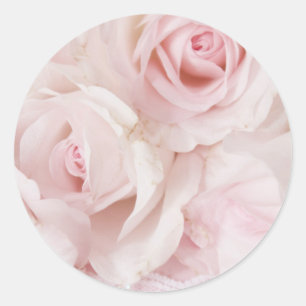 Antike rosa Rosen elegantes Bouquet Runder Aufkleber