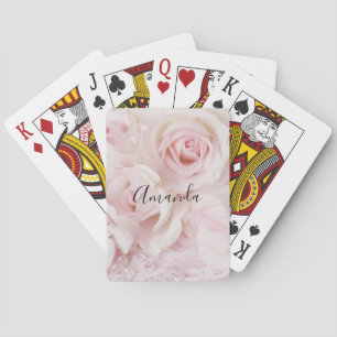 Antike rosa Rosen elegantes Bouquet Spielkarten
