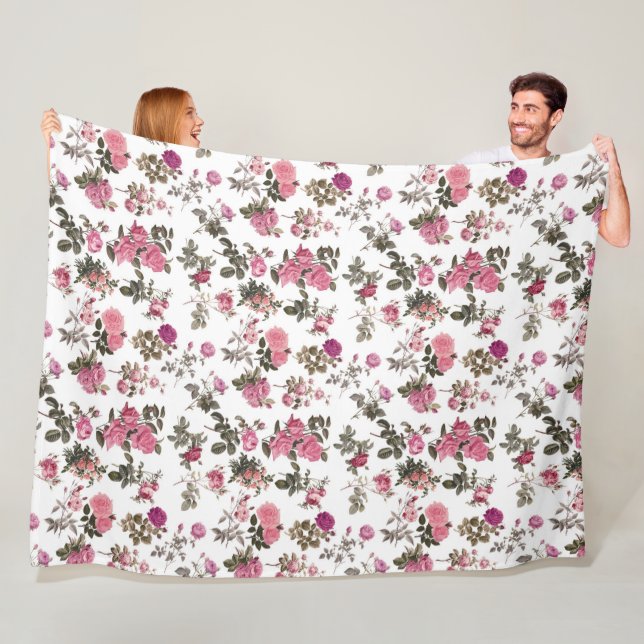 Antike rosa Rosen Fleecedecke (Beispiel)
