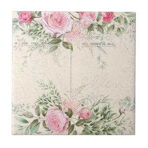 Antike rosa Rosen Keramikfliese