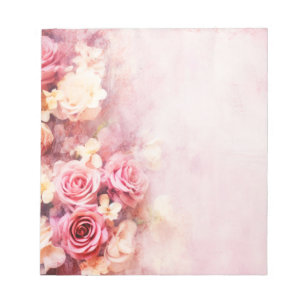 Antike rosa Rosen Notizblock