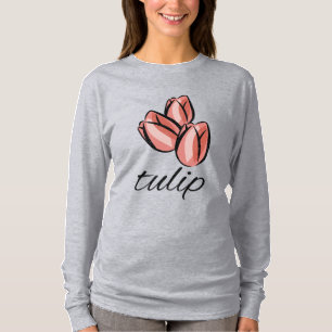 antike rosa Tulpenblume cooles florales Geschenk T-Shirt