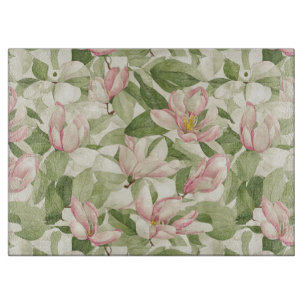 Antike rosa und weiße Magnolien Schneidebrett