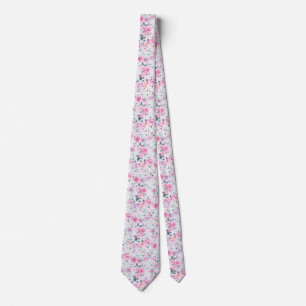 Antike rosafarbene Rosenblüten elegante Damastmust Krawatte