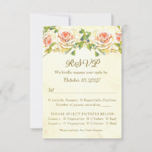 Antike Rose 3.5 x 5 RSVP Karte flach