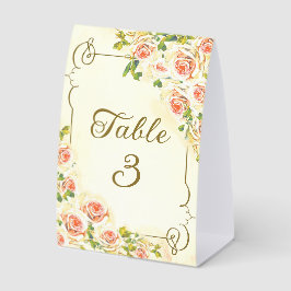 Antike Rose 4 x 6 Tischnummer Tischaufsteller