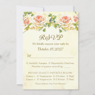 Antike Rose 5 x 7 RSVP Karte flach