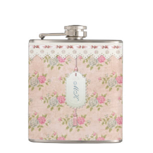 Antike Rose Floral Flachmann