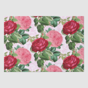 Antike Rose Florales Pink Damast Seidenpapier