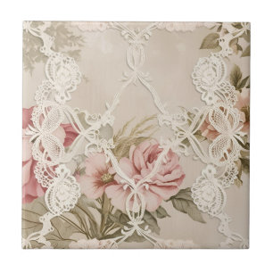 Antike Rose hinter Spitze Fliese