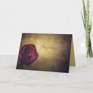 Antike Rose mit goldenem Hintergrund personalisier Karte
