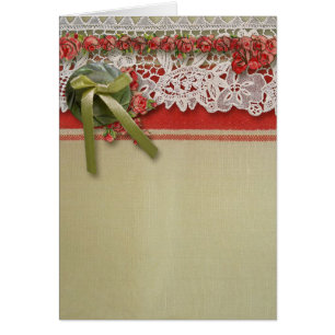 Antike Rose Rustikale rote Viktorianische Burlap