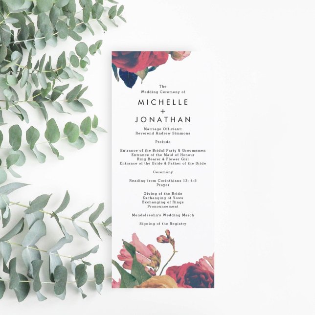 Antike Rose Vintag Boho Hochzeitsprogramm Programm (Von Creator hochgeladen)