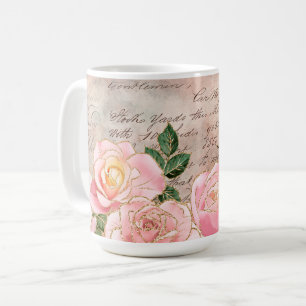 Antike Rosen & Antike Schrift Kaffeetasse