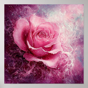 Antike Rosen-Blumen-Botanik-Kunst-Hausrenovierung Poster