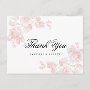 Antike Rosen botanische Dankeschön-Postkarte Postkarte