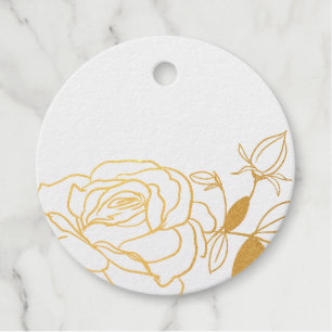 antike Rosen elegante Schrift Dankeschön Folie Geschenkanhänger