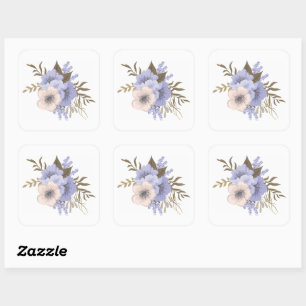 Antike Rosen - Florale Kunst Retro Botanische B Quadratischer Aufkleber