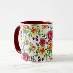 Antike Rosen, gelb und rosenrot, Tasse