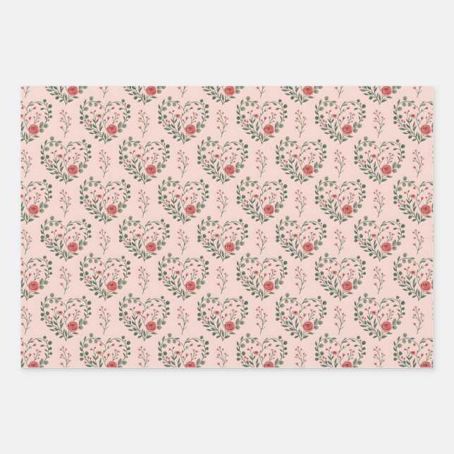 Antike Rosen klassisch romantisch Geschenkpapier Set (Vorderseite)