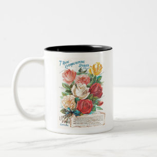 Antike Rosen Retro-Werbung Zweifarbige Tasse