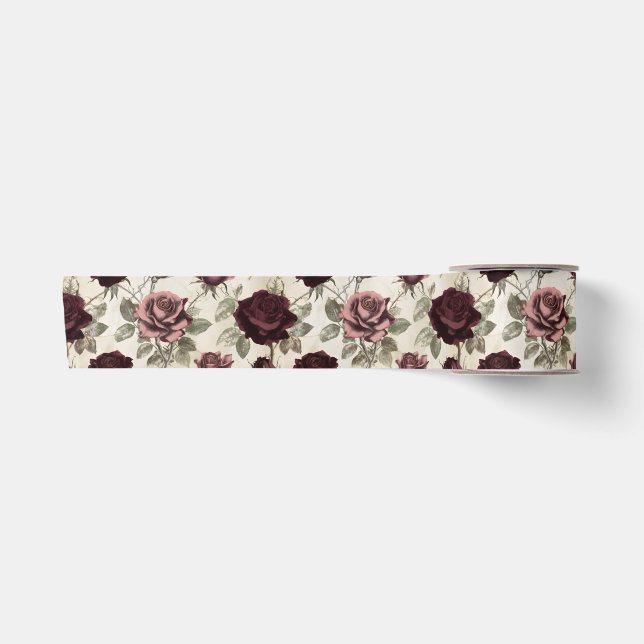 Antike Rosen Satinband (Vorderseite)