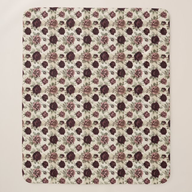 Antike Rosen Sherpadecke (Vorderseite)