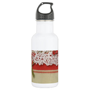 Antike Rosen-Spitze Rustikal Rot Viktorianischer J Trinkflasche