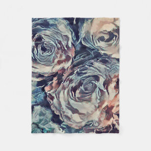 Antike Rosen , vintage Fleecedecke