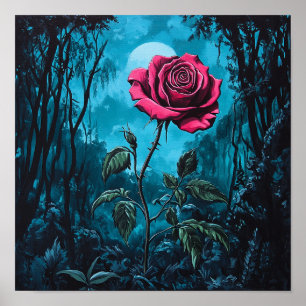 Antike Rosenblume Retro-Kunst Zimmer Makeover Poster
