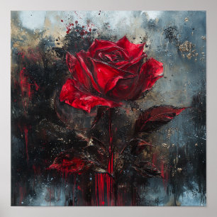 Antike Rosenblumen-Kunst für die Heimdekoration Poster