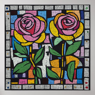 Antike Rosenblumen-Wandbehänge Gemütliches Zuhause Poster