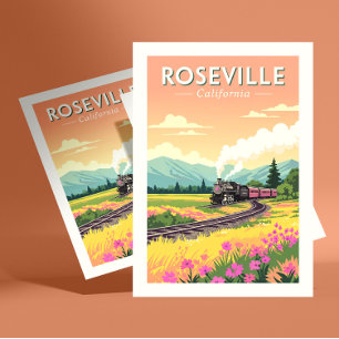 Antike Roseville Kalifornien Postkarte
