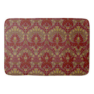 Antike rote Gold William Morris Herbstblumen Badematte