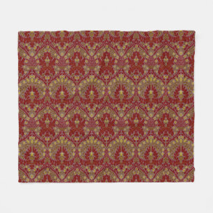 Antike Rote Gold William Morris Herbstblumen Fleecedecke