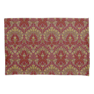 Antike rote Gold William Morris Herbstblumen Kissenbezug