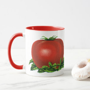 Antike rote reife Tomate, Gemüse und Früchte Tasse