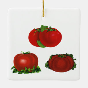 Antike rote reife Tomaten Lebensmittel, Obst, Gemü Keramikornament