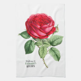 Antike Rote Rose - Ihre Textauswahl Geschirrtuch