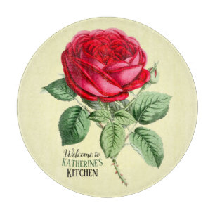 Antike rote Rose individuell anpassbares Schneidbr Schneidebrett
