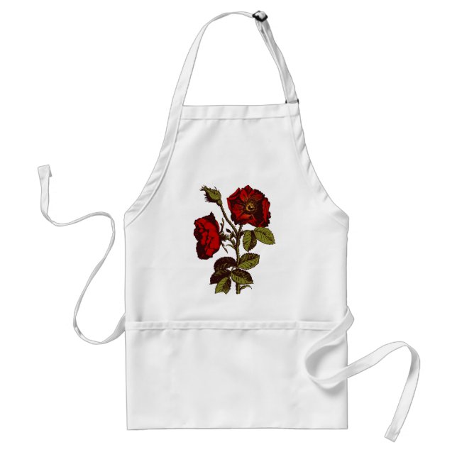 Antike Rote Rose Schürze (Vorne)