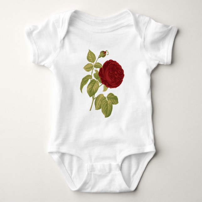 Antike Rote Rose T-Shirt (Vorderseite)