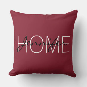 Antike Rubin-Farbe Home-Monogramm Kissen