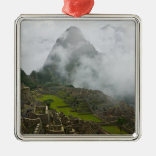 Antike Ruinen von Machu Picchu mit Anden Silbernes Ornament