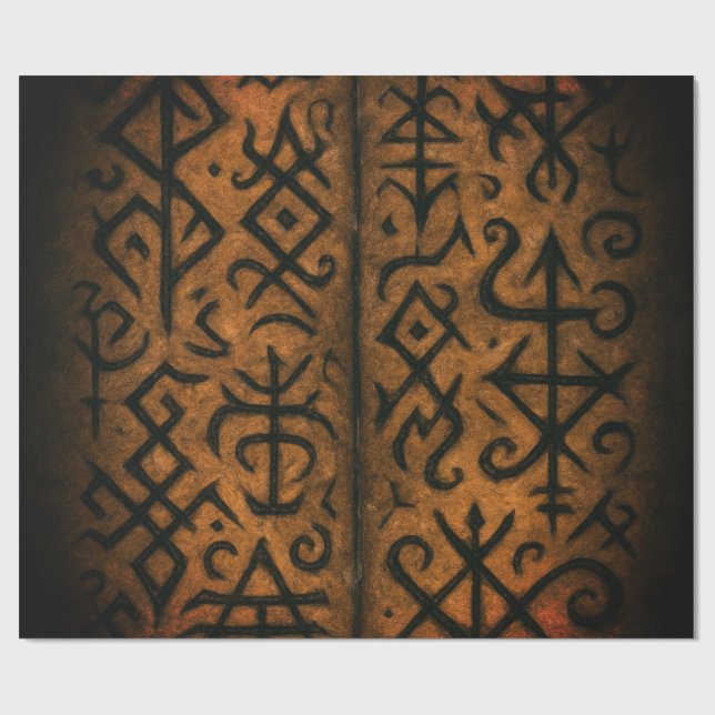 Antike Runen und mystische Symbole Geschenkpapier (Flach)