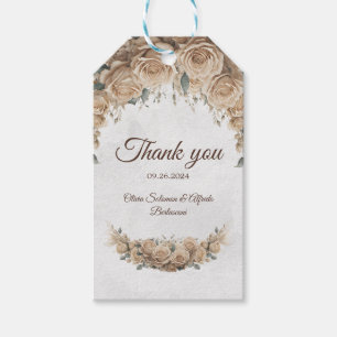 Antike Rustikale Beige Goldene Rose Geschenkanhänger
