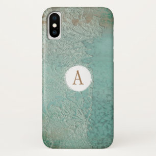 Antike Rustikale Türkis Faux-Spitze Monogramm Case-Mate iPhone Hülle