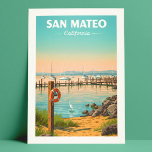 Antike San Mateo Kalifornien Postkarte
