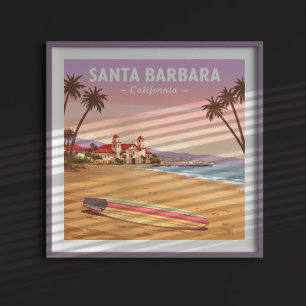 Antike Santa Barbara Kalifornien Poster