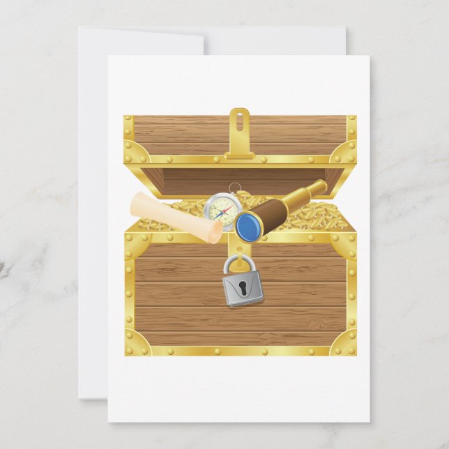 Antike Schatztruhe - Einladungen (Vorderseite)